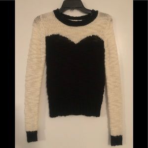 H&M black and white heart sweater
